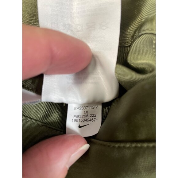 Nike Mens Olive Green orange reversible Bomber Jacket SZ 1X SKU 9377 - Picture 9 of 16